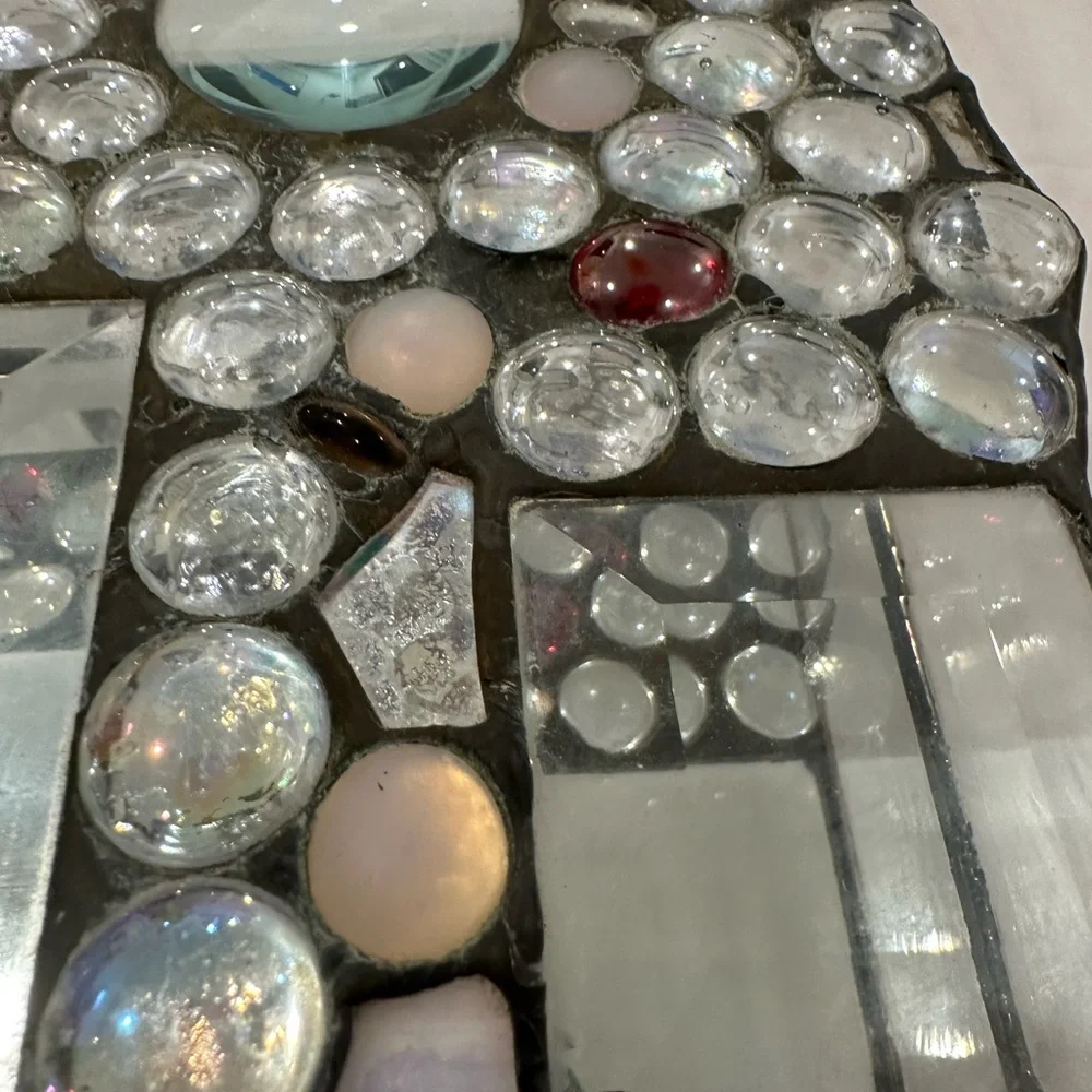 Abstract Bedazzled Hand Made Artisan 3D Mirrored Box